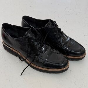 Franco Sarto Black Patent Leather Loafers
